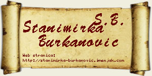 Stanimirka Burkanović vizit kartica